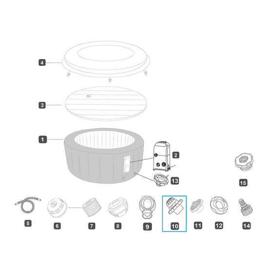 Lay-Z-Spa uitlaat filterscherm voor ingebouwde pomp