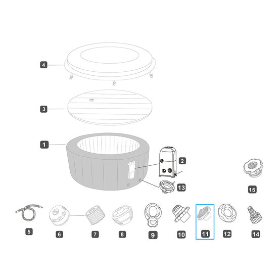 Lay-Z-Spa inlaat filterscherm voor ingebouwde pomp