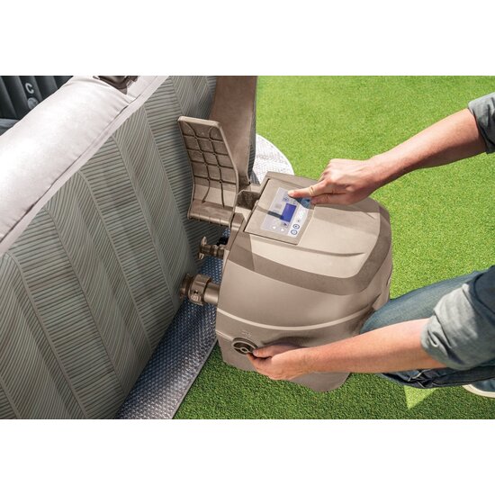 Intex PureSpa Chevron Deluxe Bubble Therapy + Hard Water Systeem + Zoutwatersysteem - 6 personen