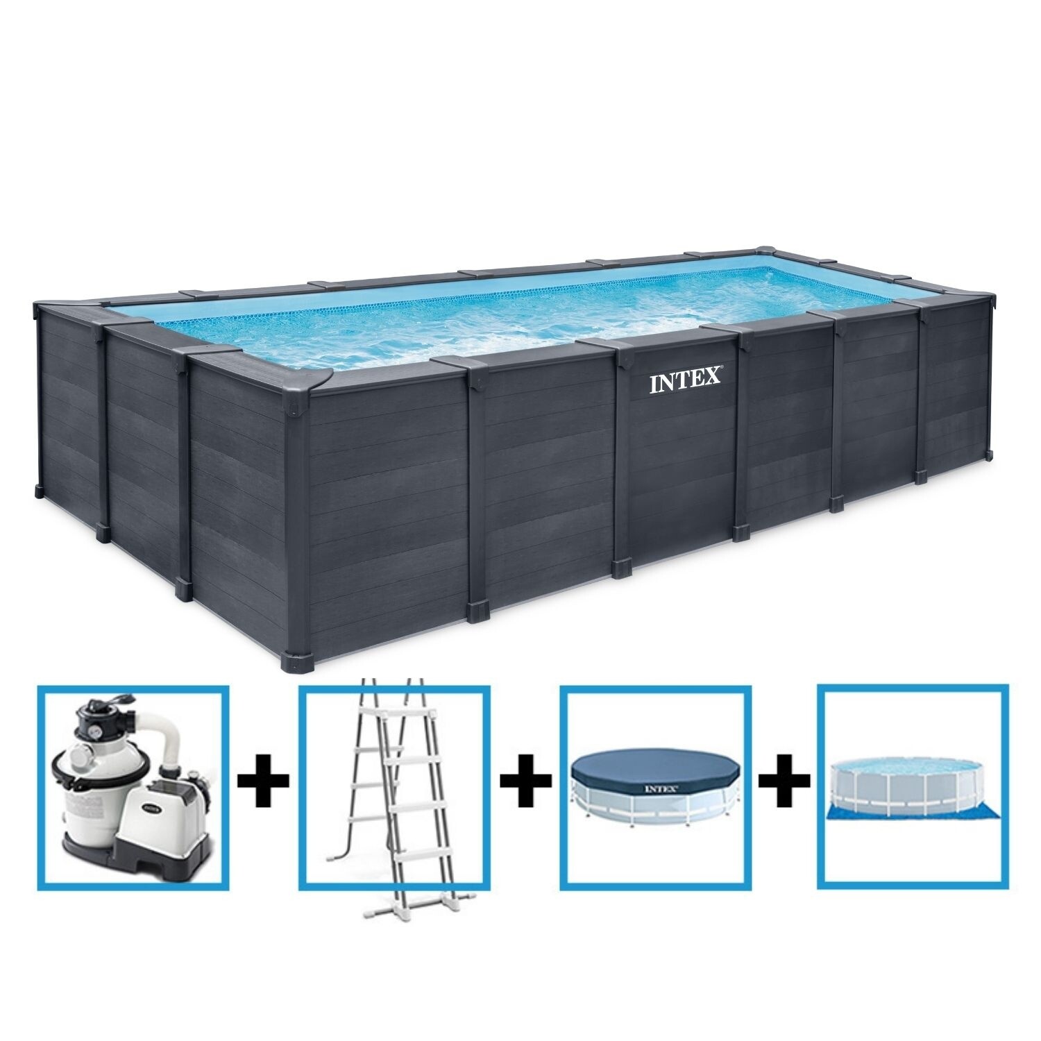 Intex Graphite Panel Pool 600x300x124 cm - Rechthoekig model