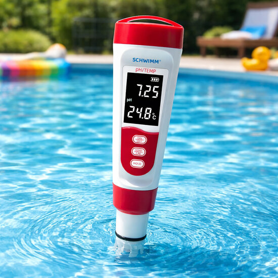 Schwimm® digitale tester op batterijen voor pH en temperatuur