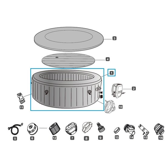 Bestway Lay-Z-Spa tub spa Hollywood rond