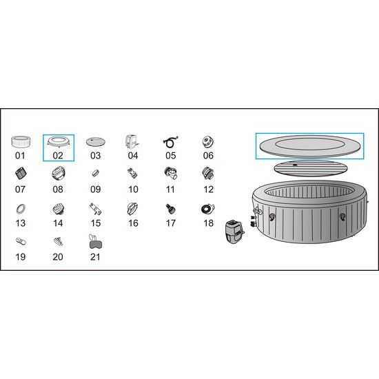 Lay-Z-Spa top cover spa Hollywood rond