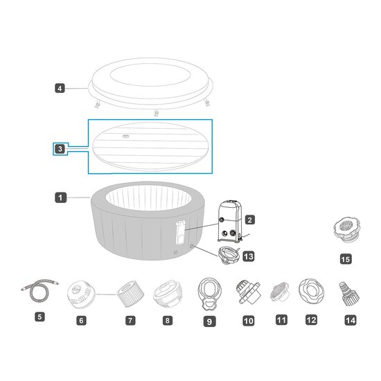 Lay-Z-Spa opblaasbaar deksel spa Toronto UltraFit rond