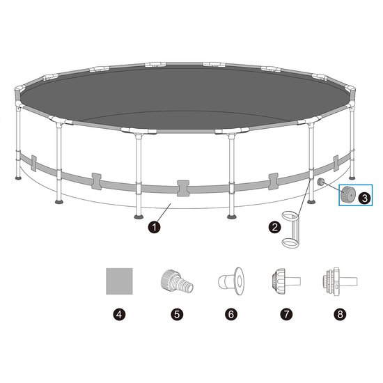 Bestway afvoerventiel dop voor Bestway zwembaden