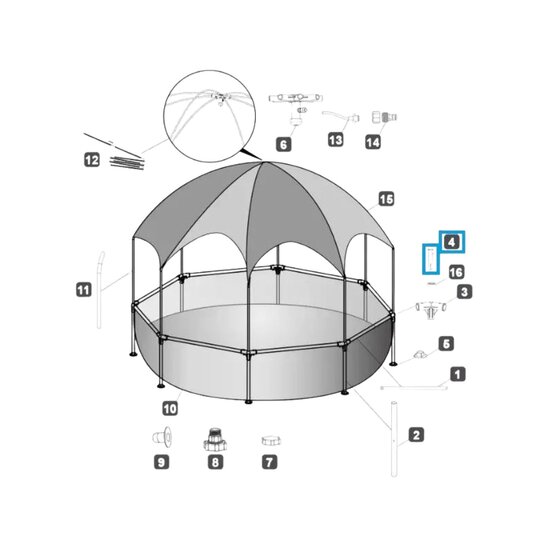 Bestway Pin voor Splash-in-Shade Play Pool & Steel Pro zwembaden