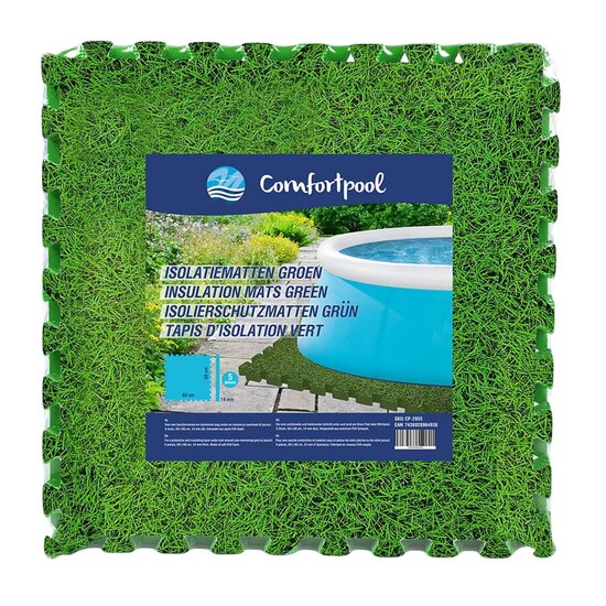 Comfortpool isolerende beschermingstegels met grasprint 60x60x1,4 cm (5 stuks) | Extra Dik