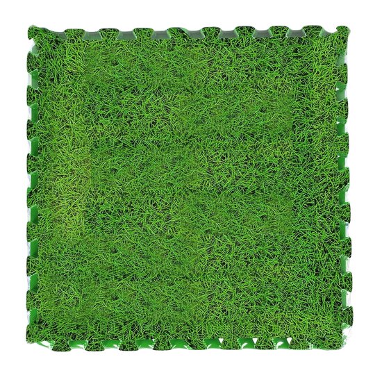 Comfortpool isolerende beschermingstegels met grasprint 60x60x1,4 cm (5 stuks) | Extra Dik