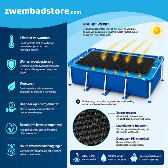 Comfortpool Solar bubblecover Pro 300x200 cm (zeilmaat 295x195 cm)