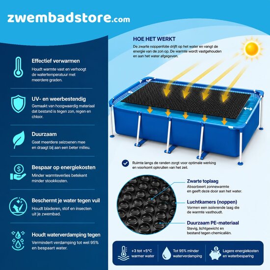 Comfortpool Solar bubblecover Pro 450x220 cm (zeilmaat 440x210 cm)