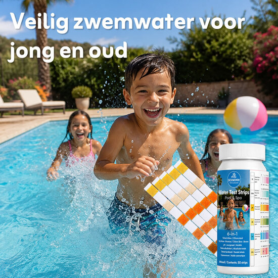 Schwimm® Teststrips Zwembad & Spa 6-in-1 (50 stuks)