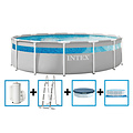 Intex Prism Frame Clearview Pool 427x107 cm + filterpomp en acc.