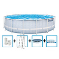 Intex Chevron Prism Frame Pool 488x122 cm + filterpomp en acc