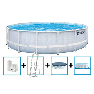 Chevron Prism Frame Pool 488x122 cm + filterpomp en acc