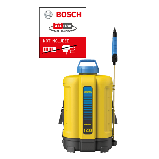 Gloria Rugspuit PRO 1200 li-on 18V (excl. accu en oplader)