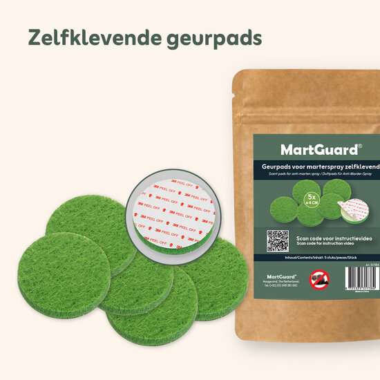 MartGuard® Geurpads zelfklevend voor Marterspray (5 stuks)