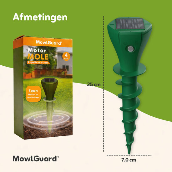 MowlGuard® mollenverjager op zonne-energie met trilfunctie (4 stuks)