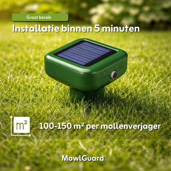 MowlGuard® mollenverjager Square op zonne-energie (2 stuks)