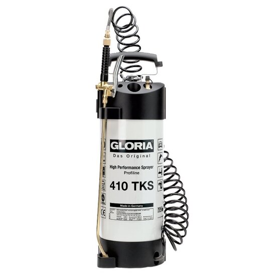 Gloria Hogedrukspuit Staal 410TKS Profiline (10 liter) met Compressoraansluiting