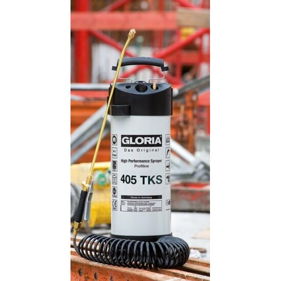 Gloria Hogedrukspuit Staal 405TKS Profiline (5 liter) met Compressoraansluiting
