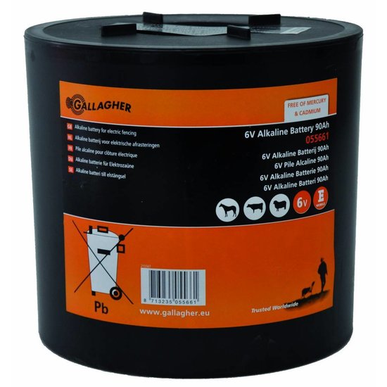 Gallagher Ronde batterij 6V alkaline 90Ah