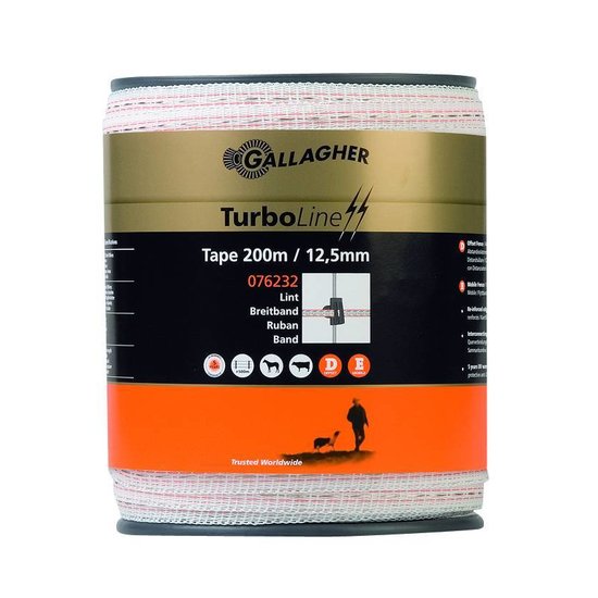 Gallagher TurboLine lint 12,5 mm wit 200 m