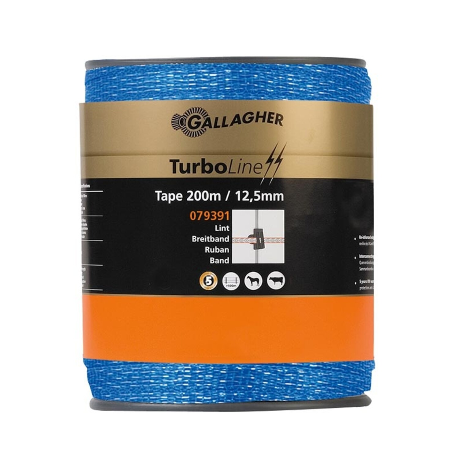 Gallagher TurboLine lint 12,5 mm blauw 200 m | Schrikdraad.com |  Schrikdraad.com, image size:1500x1500