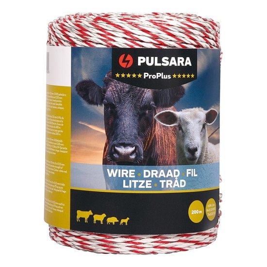 Pulsara Schrikdraad Pro Plus 200 m wit