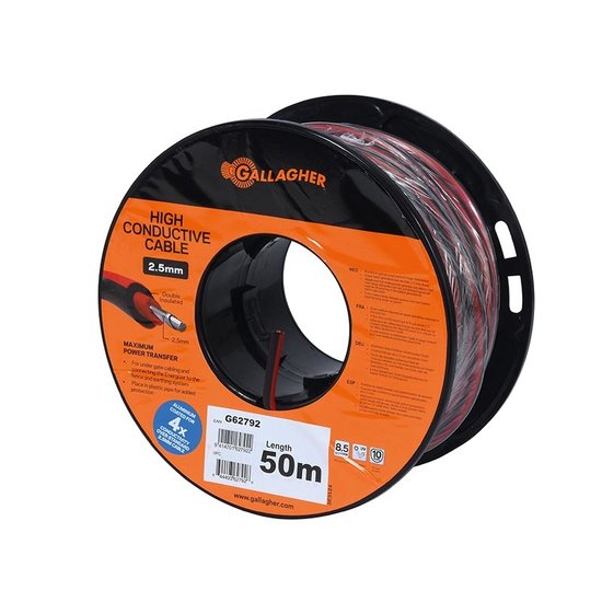 Gallagher Grondkabel XL Rood 2.5 mm 50 m
