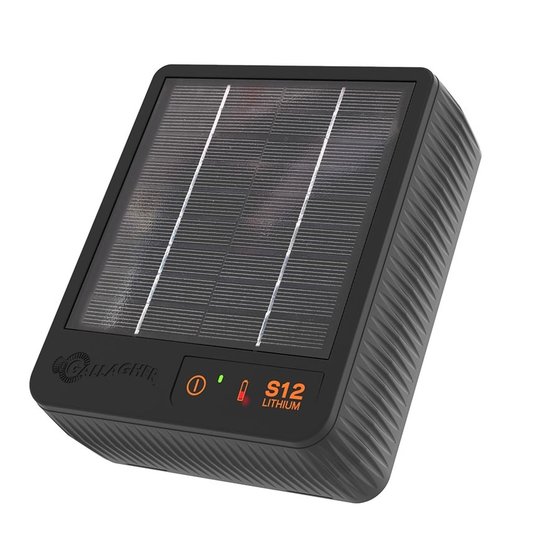 Gallagher S12 solar schrikdraadapparaat incl. batterij + gratis aardpen