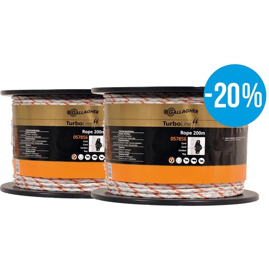 Gallagher TurboLine cord wit 2x200 m