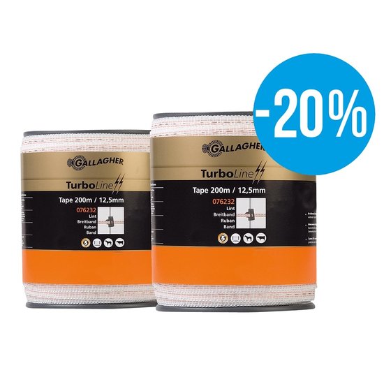 Gallagher Duopack TurboLine lint 12,5 mm wit 2x200 m