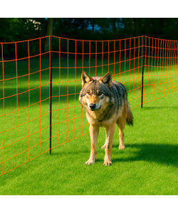 Premium wolvennet oranje 145cm, 50m (dubbele pen)