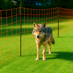 Premium wolvennet oranje 145cm, 50m (dubbele pen)