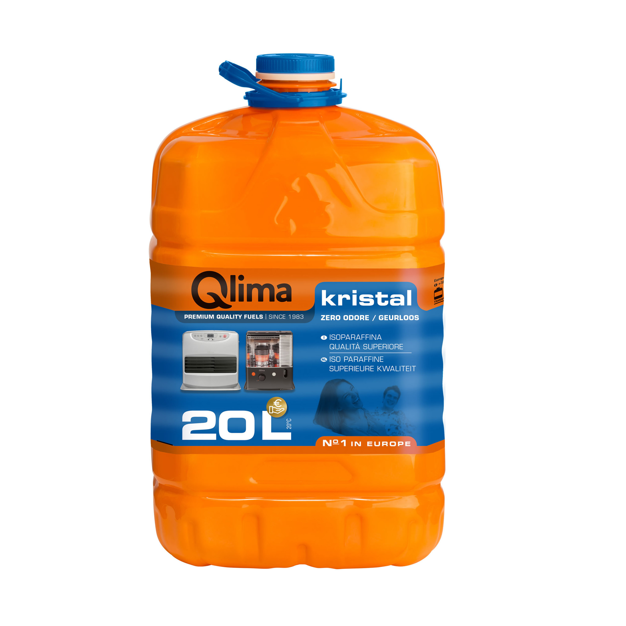 Kiwi marketing extract Qlima geurloze kachelbrandstof Kristal 20 liter | Climatewebshop.com