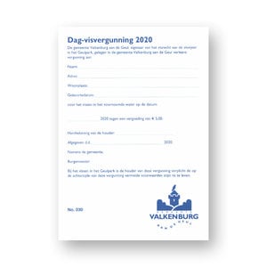 Gem. Valkenburg a/d Geul Dagkaart 2025 Visvergunning Valkenburg