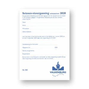 Gem. Valkenburg a/d Geul Seizoen 2025 Visvergunning Volwassenen Valkenburg
