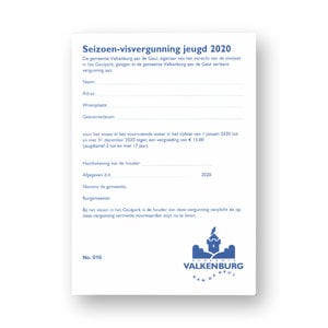 Gem. Valkenburg a/d Geul Seizoen 2025 Visvergunning Jeugd Valkenburg