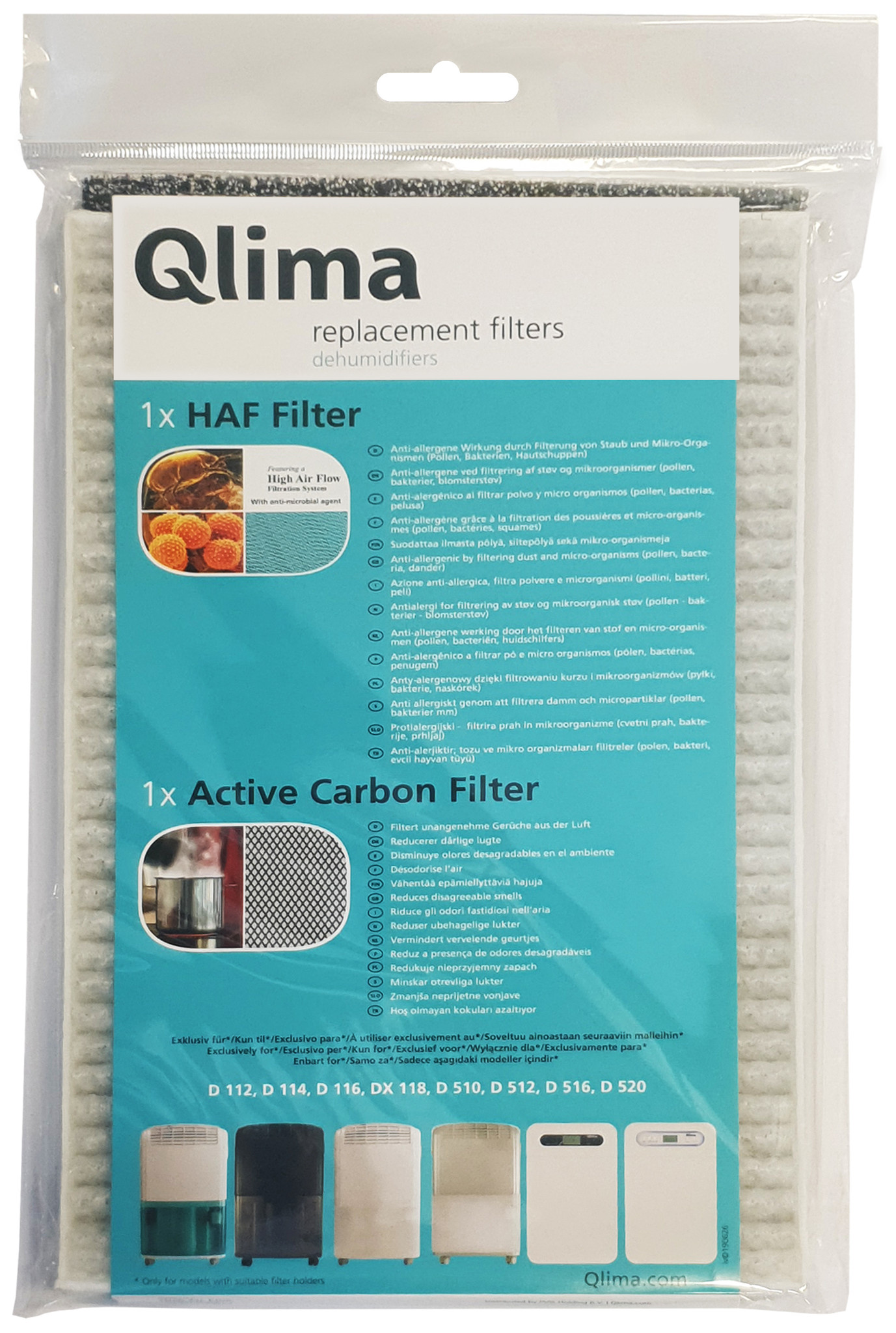 Middelen Wetenschap schroot Qlima Filterset t.b.v. luchtontvochtiger | Zibrowebshop.com