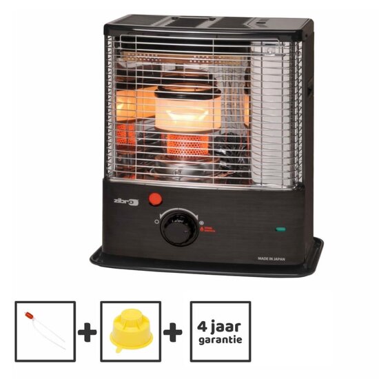 Zibro kouskachel dubbelbrander RC 4027 + CO2  sensor & omvalbeveiliging (tot 95 m³)