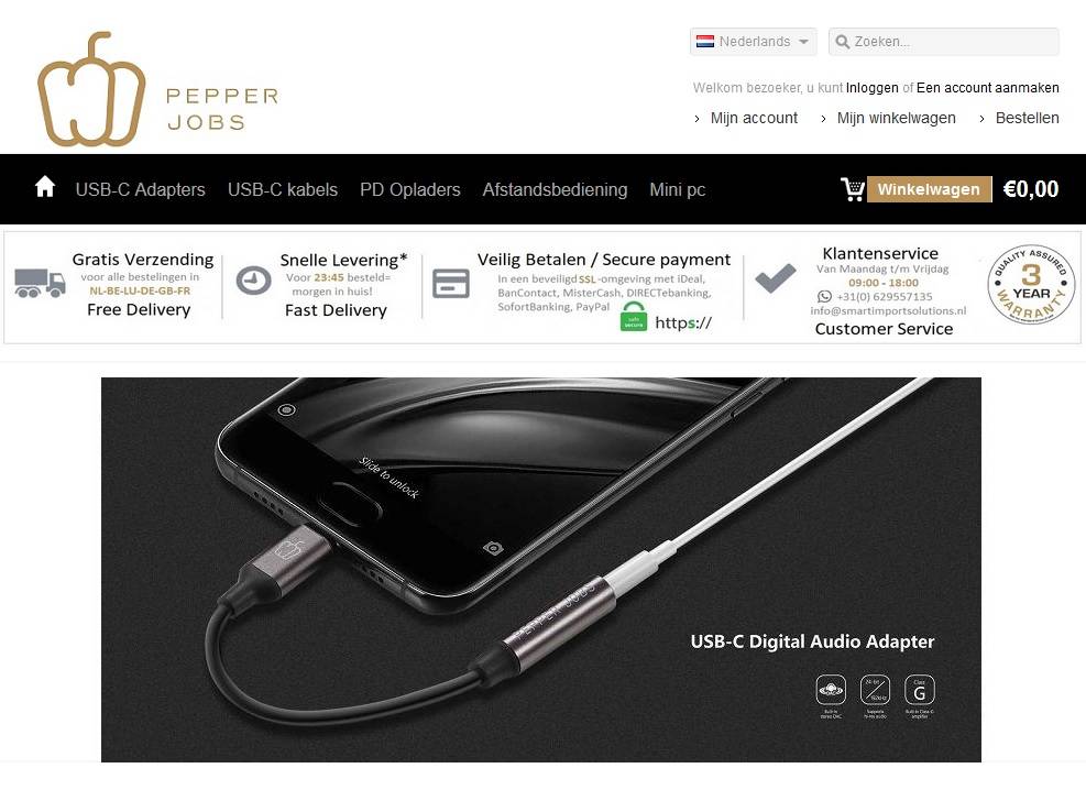 Nieuw merk Pepper Jobs met een eigen webshop.