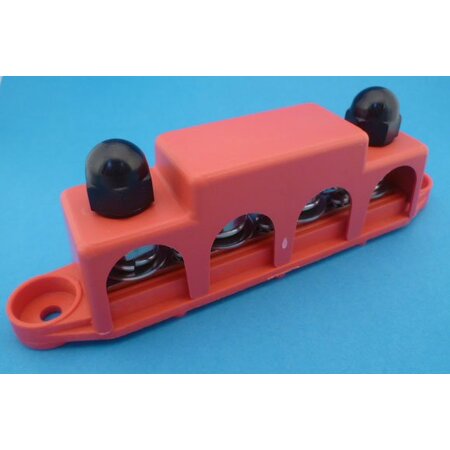 Bus-bar 4-voudig rood + kap