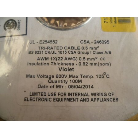 0.5 mm2 draad paars 100m