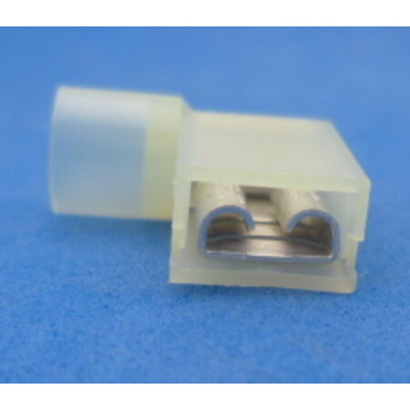 6.3 mm schuifstekker geel haaks