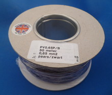 Draad 0.65 mm2 paars/zwart