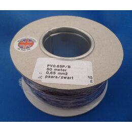 Draad 0.65 mm2 paars/zwart