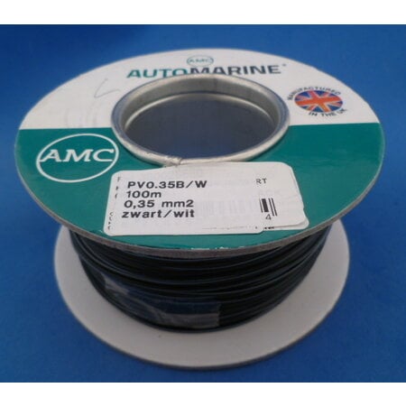 Draad 0,35 mm2 zwart/wit