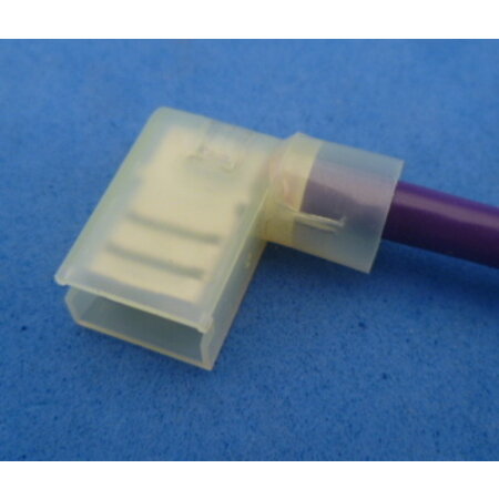 6.3 mm schuifstekker geel haaks