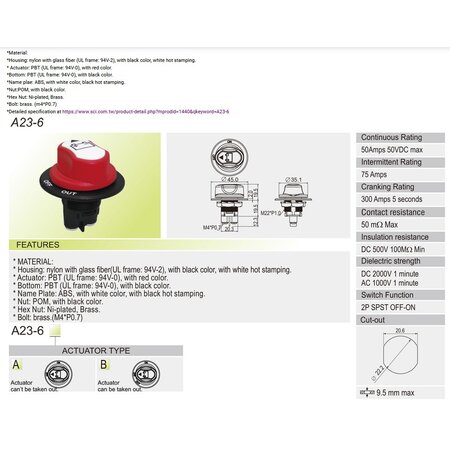 MBS10 hoofdstroomschakelaar 50A