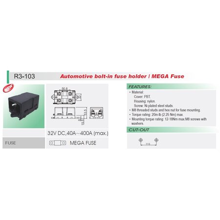 MEGA2 zekeringhouder